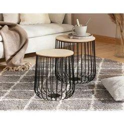 BAUHAUS Beistelltisch Ø X H: 30 X 38 Cm, Natur/Schwarz, Metall -BAUHAUS Shop 12 925