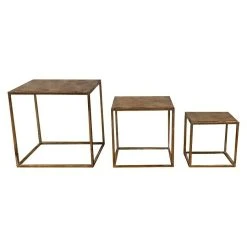 BAUHAUS Beistelltisch Cube 18 X 18 X 18 Cm, Gold/Weiß, Metall